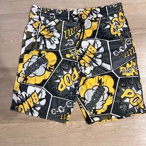 Comic Print Men's Swim Shorts
